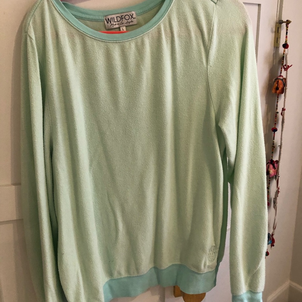 Wild fox mint sea-foam pullover